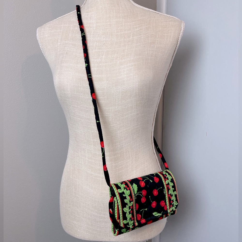 Retro Cherry Quilted Crossbody Mini Bag